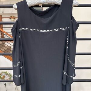 Frank Lyman Design Black Sheath Dress with Cold Shoulder